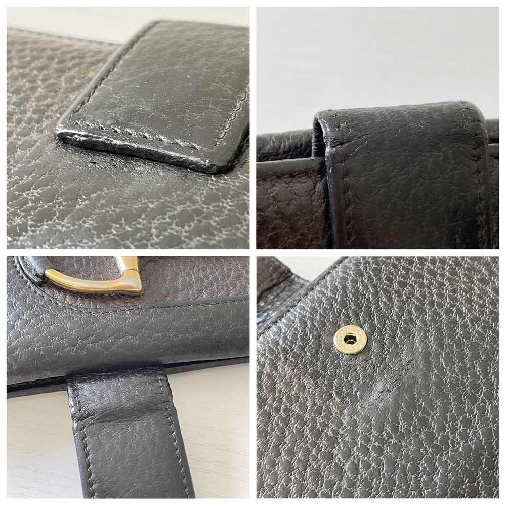 Gucci brown black pebbled leather horsebit long wallet - Picture 5 of 13